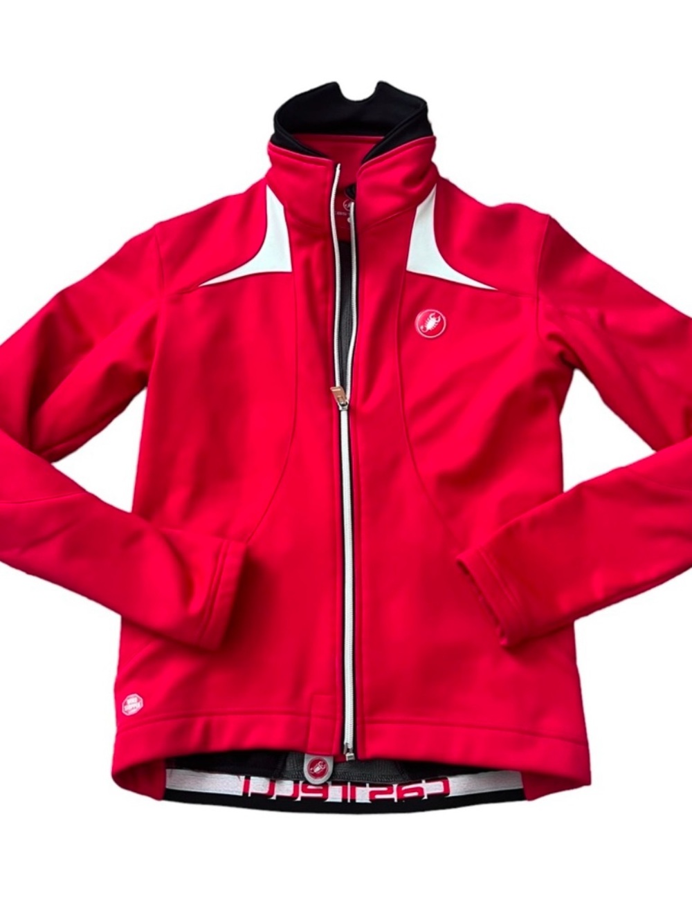 Castelli Red Women's Performance Cycling Jacket with White Accents